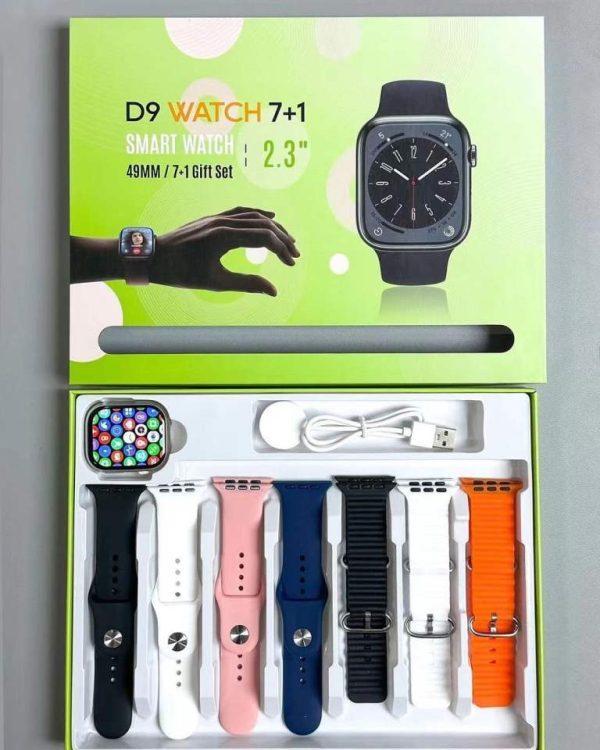 D9 Ultra Smart Watch Series 9 with 7 Straps & Bluetooth