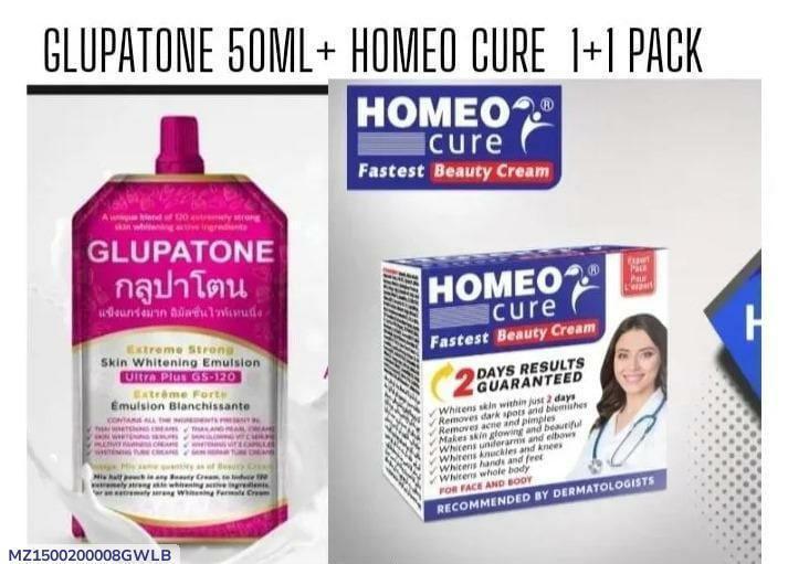 Glupatone Whitening Emulsion + Homeo Cure Cream 2 in 1 Pack