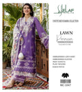 Unstitched Lawn Embroidered Purple Suit with Patchwork Daman