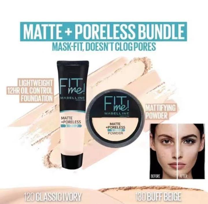 Dual Delight Makeup Set Matte Poreless Foundation Powder