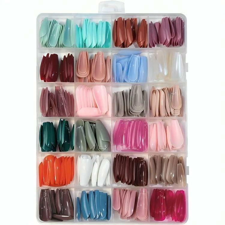 576 Pcs ABS Fake Nails with Glue Set
