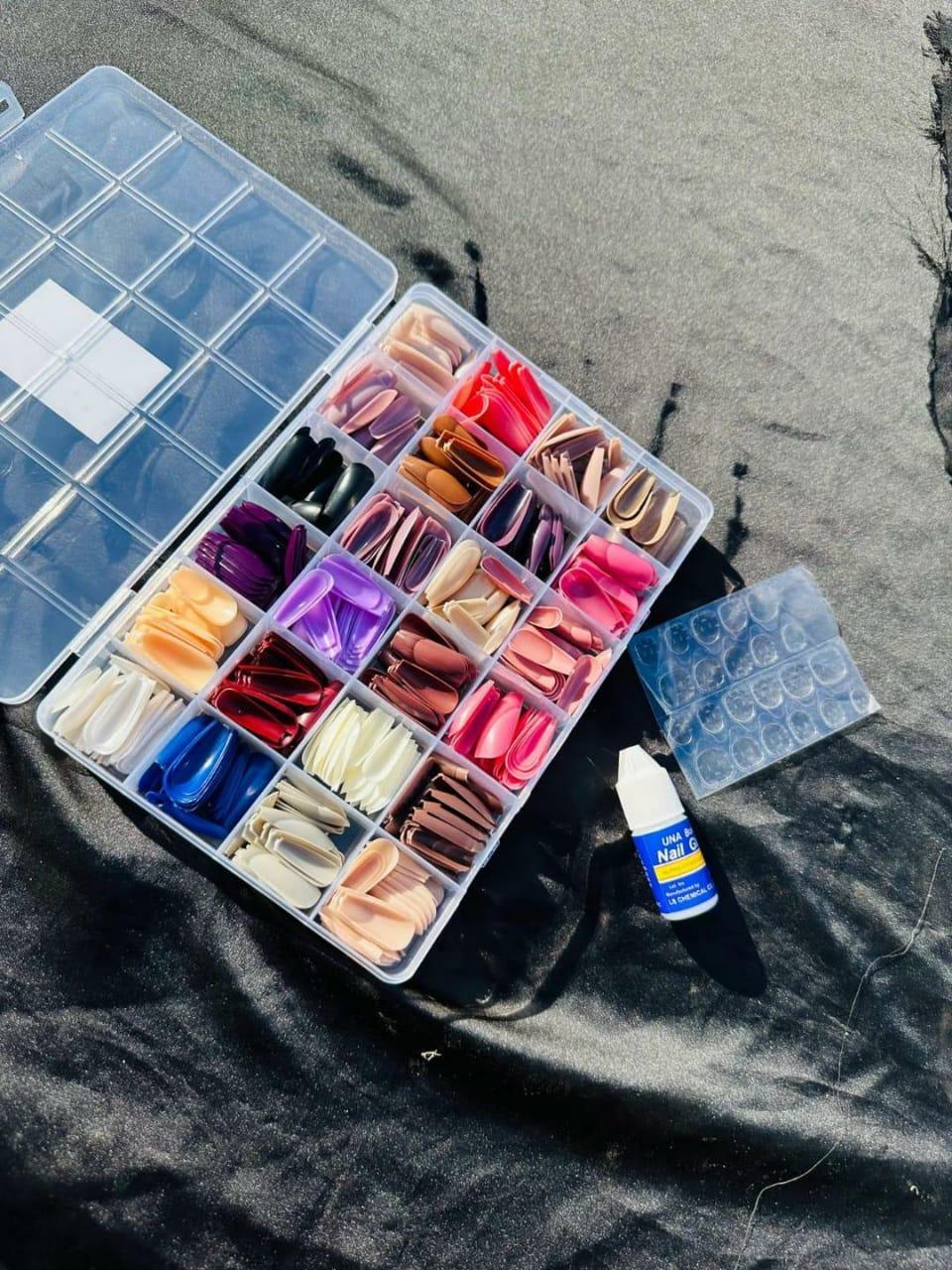 576 Pcs ABS Fake Nails with Glue Set