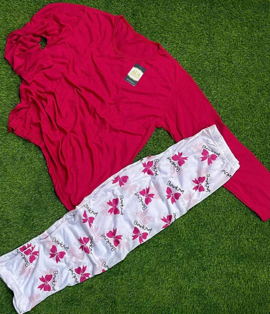 Tom and Jerry Printed Pink Sleep Set for Women