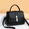Black PU Leather Crossbody Bag for Girls Medium Size