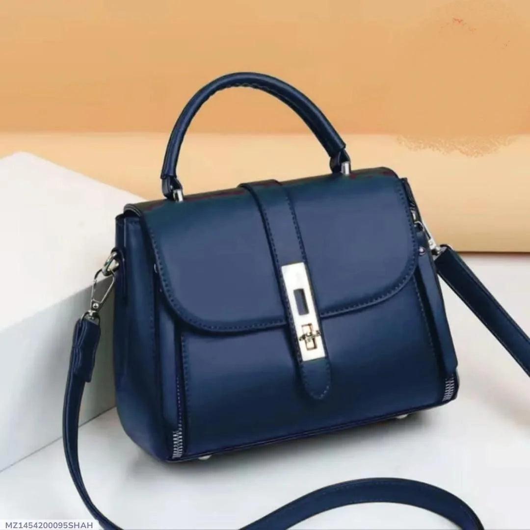 Blue PU Leather Crossbody Bag for Girls Medium Size