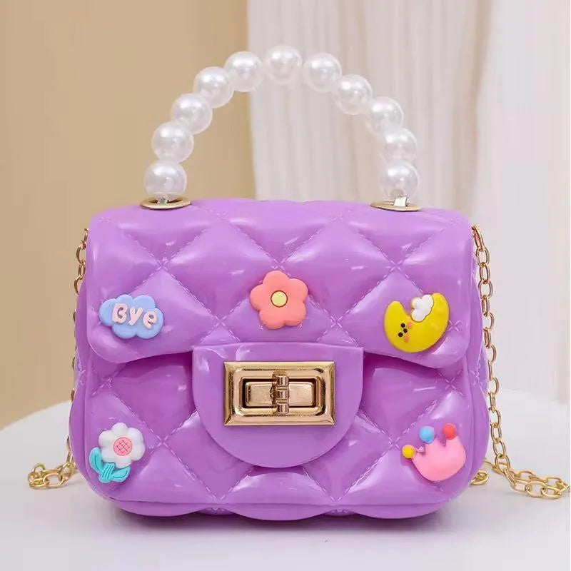 Purple Quilted Mini Crossbody Bag for Girls