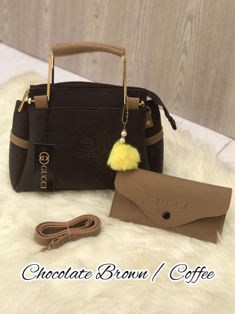 Chic Chocolate Brown Handbag Set with Wallet