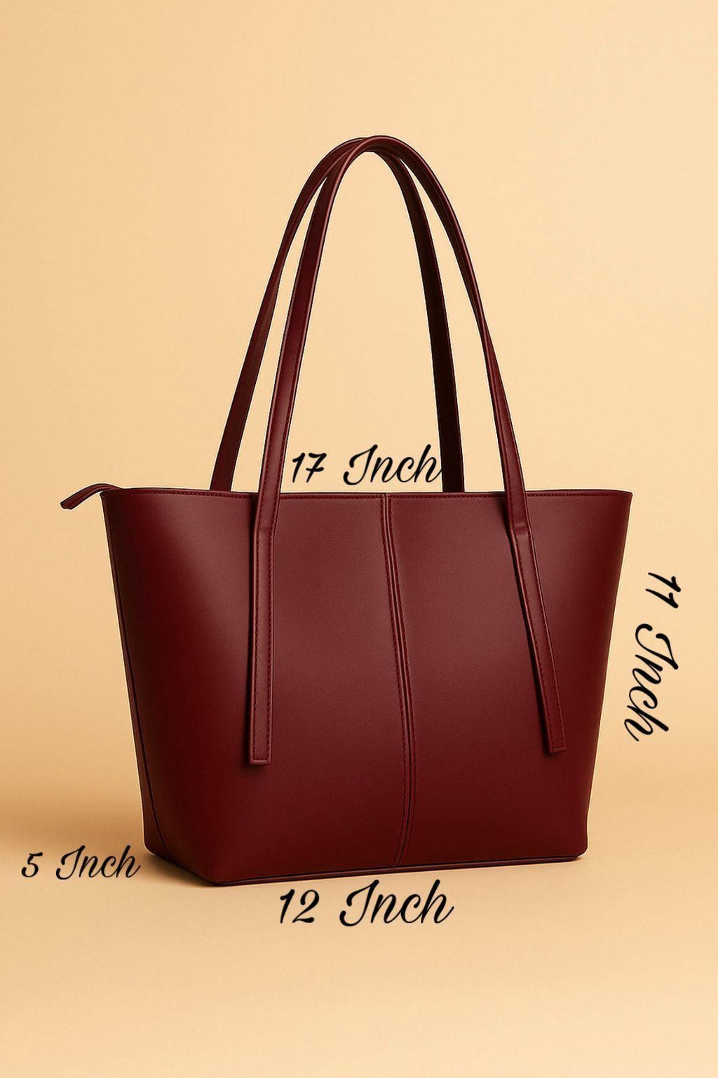 Maroon Rexine Tote Bag 12x5x11" for Daily Use