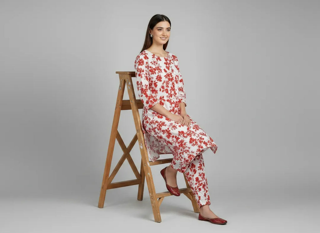 Stylish 2 Pcs Women's Unstitched Printed Suit