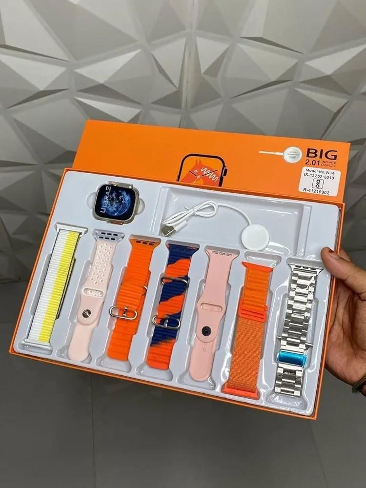 Multicolor Smart Watch with 7 in 1 Fitness Tracker & 7 Straps