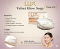 Lux Velvet Glow Soap Pack of 2 for Sensitive Skin
