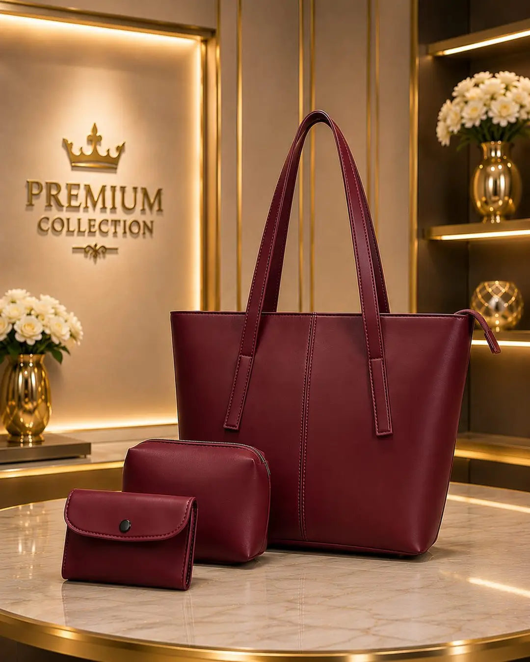 Women's Leather Plain Shoulder Bag