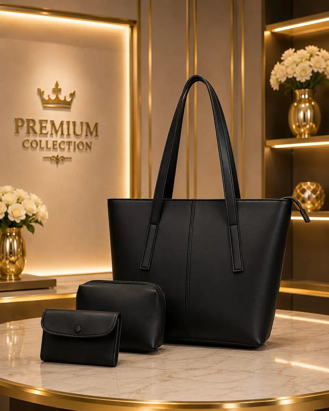 Women's Leather Plain Shoulder Bag
