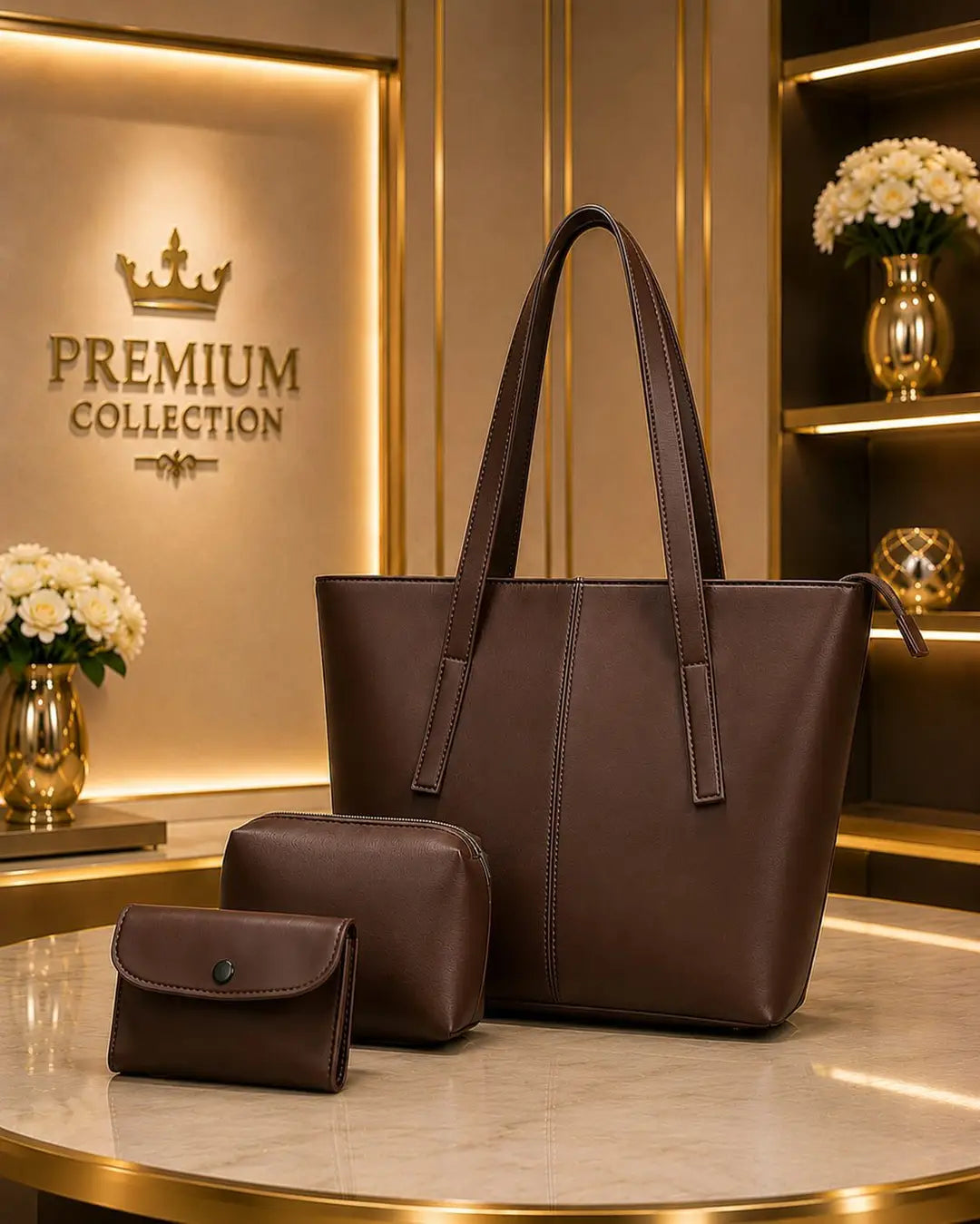 Women's Leather Plain Shoulder Bag