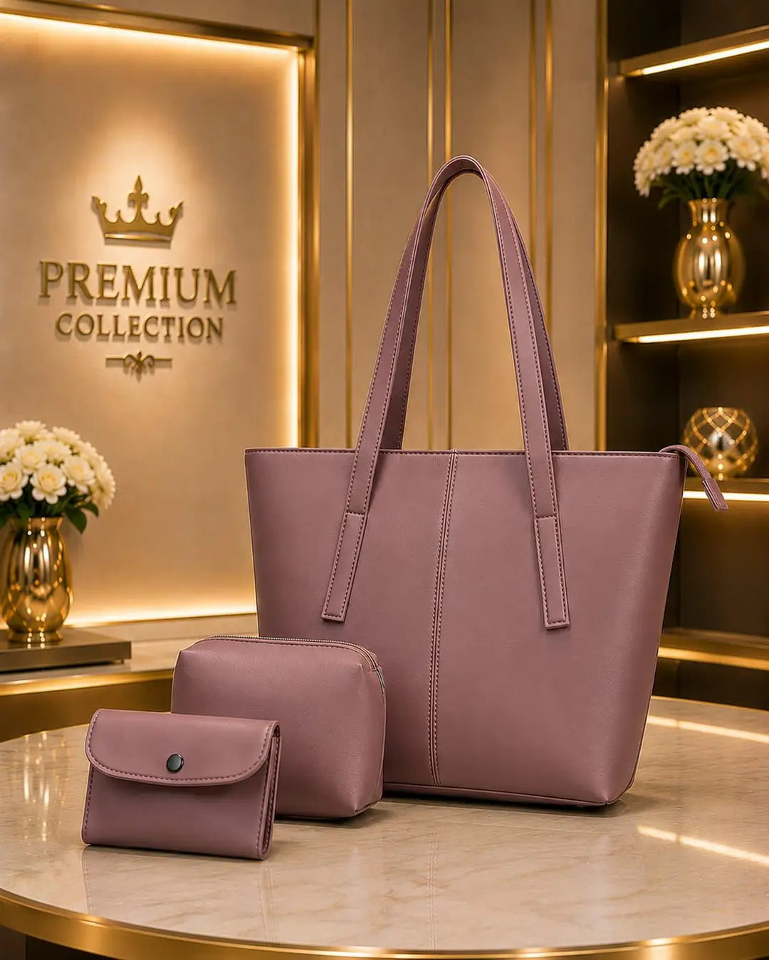 Women's Leather Plain Shoulder Bag