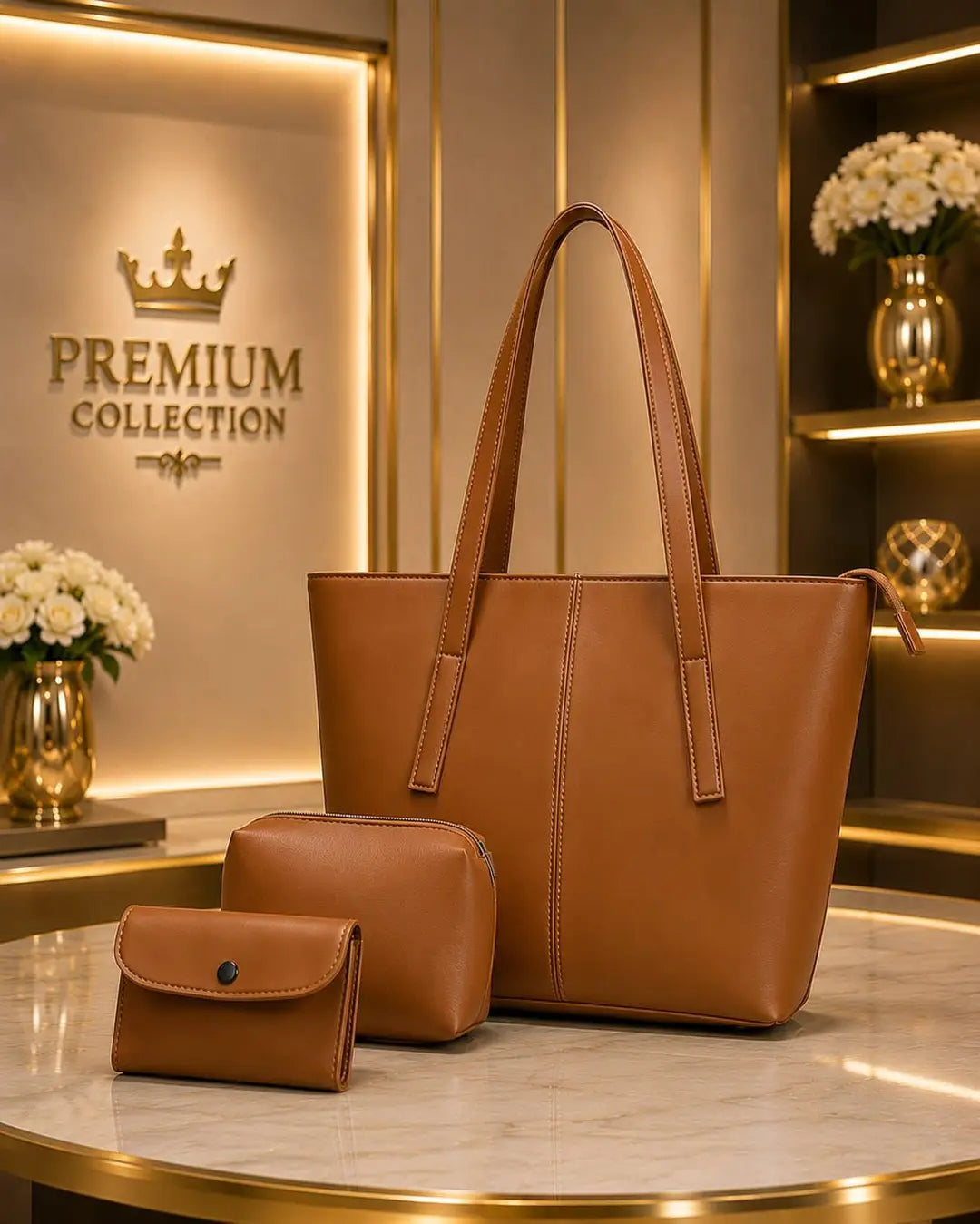 Women's Leather Plain Shoulder Bag