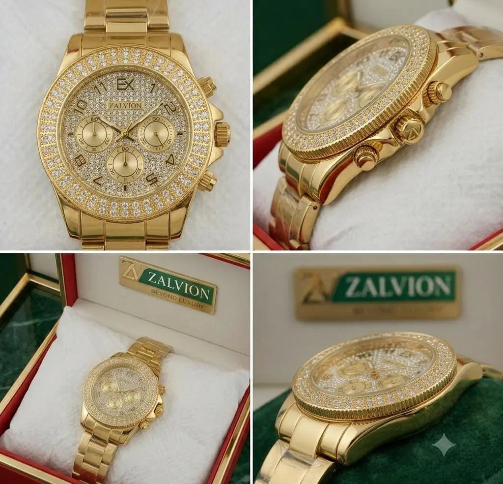 Golden crystal Dial Watch