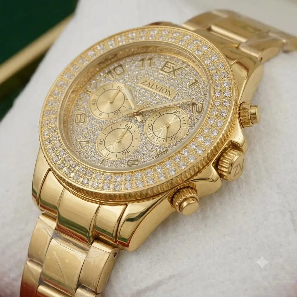 Golden crystal Dial Watch