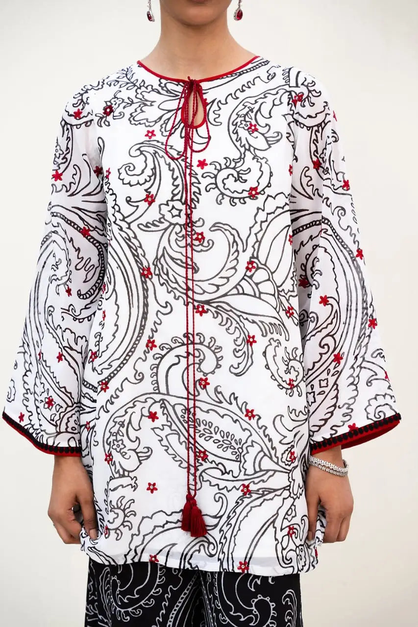3 Pcs Women's Stitched Swiss Voile Printed Suit