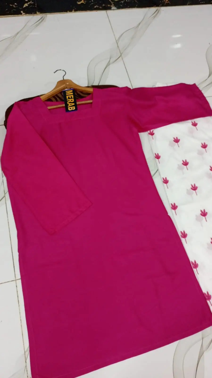2 Pcs Women's Stitched Linen Embroidered Shirt And Trouser
