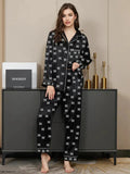 2 Pcs Women's Stitched Silk Printed Night Suit