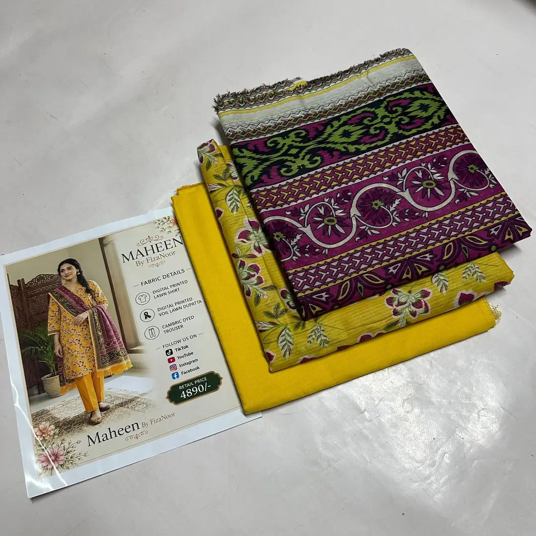 3 Pcs Women's Unstitched Printed Suit