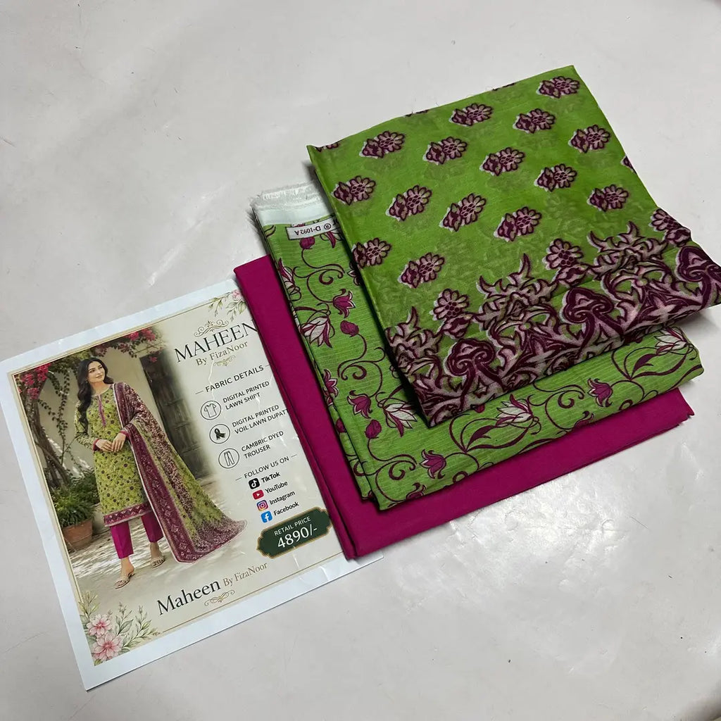 3 Pcs Women's Unstitched Printed Suit