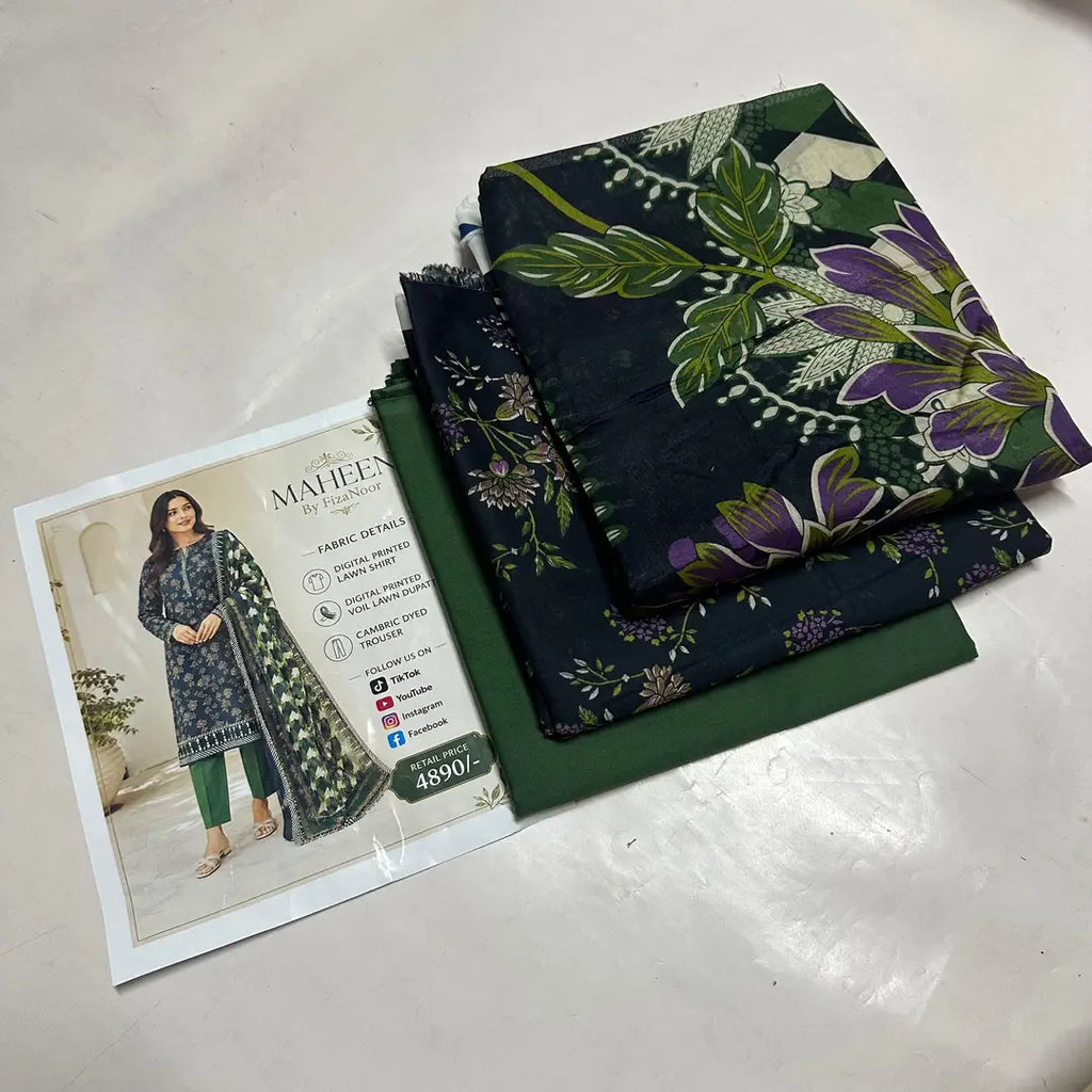 3 Pcs Women's Unstitched Printed Suit