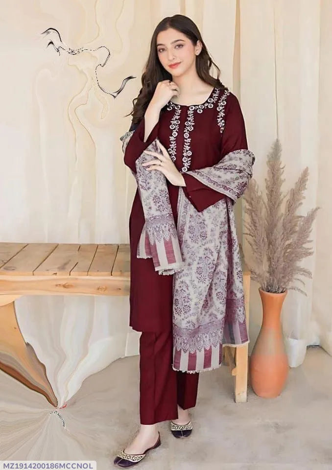 MIX TRENDING DESIGNS 3 Pcs Unstitched Embroidered Suit