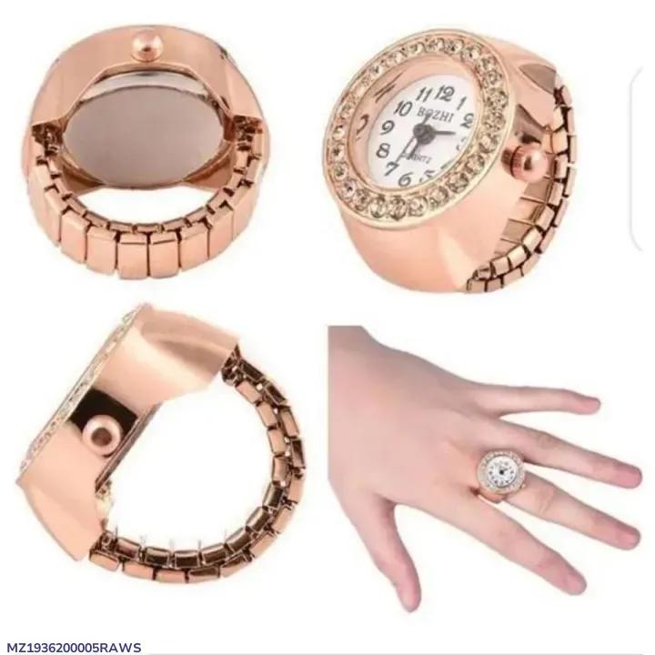 Women's Rose Gold Wristwatch with Crystal Bezel & Adjustable Strap