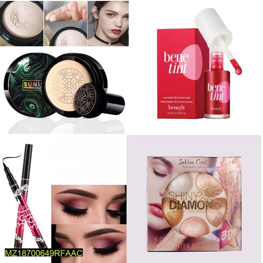4-in-1 Makeup Set Foundation Highlighter Tint Eyeliner