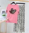 Pink Printed Women's 2-Piece Night Suit Medium to XL