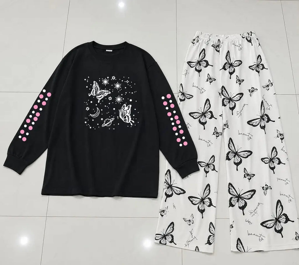 2 Pcs Women's Stitched Cotton Jersey Printed Night Suit