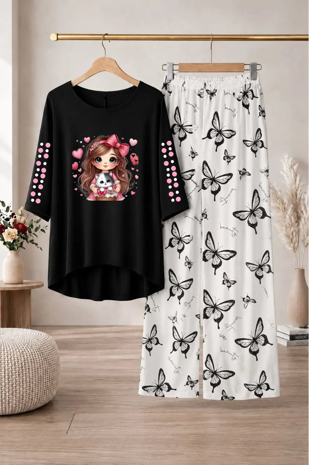2 Pcs Women's Stitched Cotton Jersey Printed Night Suit