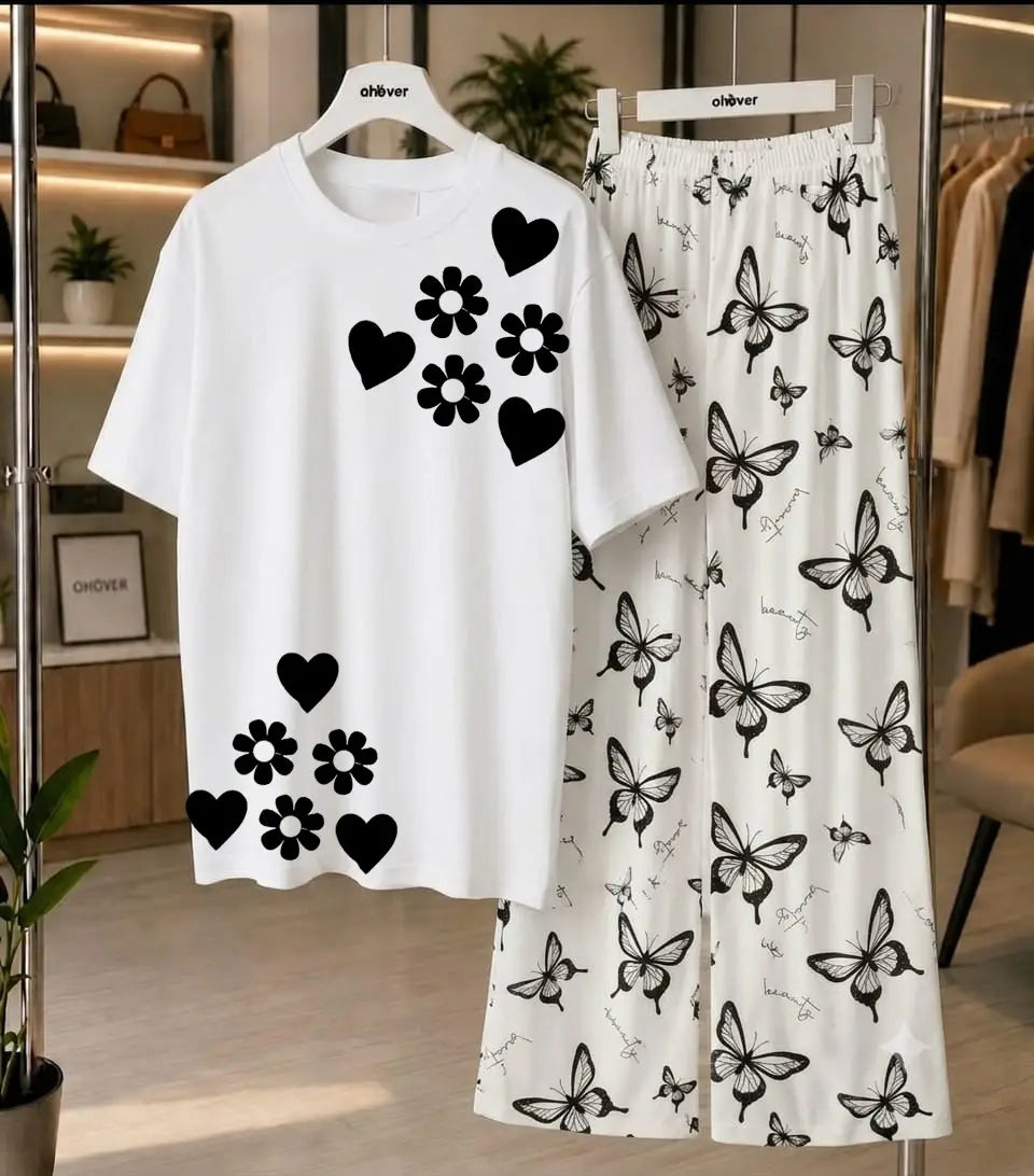 2 Pcs Women's Stitched Jersey Printed Night Suit