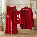 3 Pcs Women's Stitched Jersey Printed Night Suit