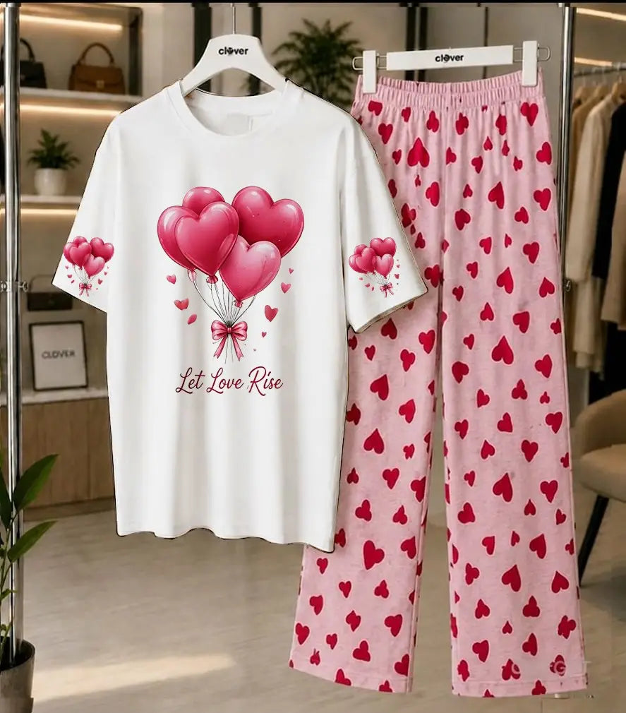 2 Pcs Women's Stitched Cotton Jersey Printed Night Suit