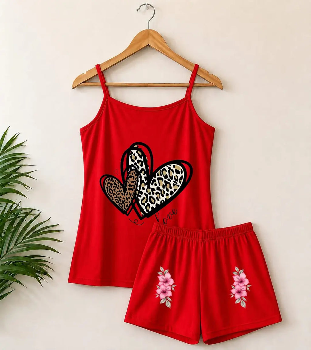 Cotton Jersey Printed Comfortable And Lightweight Camisole Set