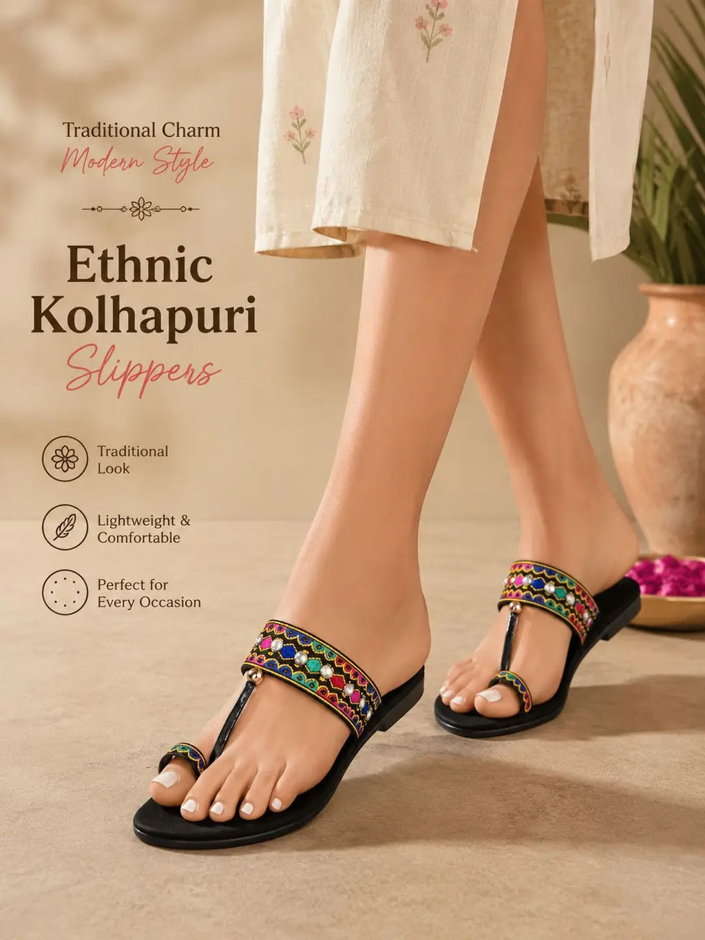 Women's Cork Casual Kolhapuri Chappal