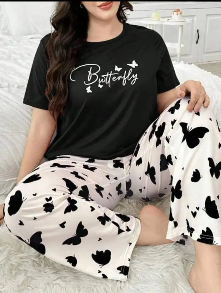 1 Pc Women's Stitched Cotton Jersey Printed Night Suit