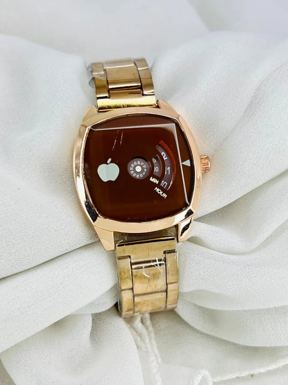 Rose Gold Square Watch for Women with Chain Strap