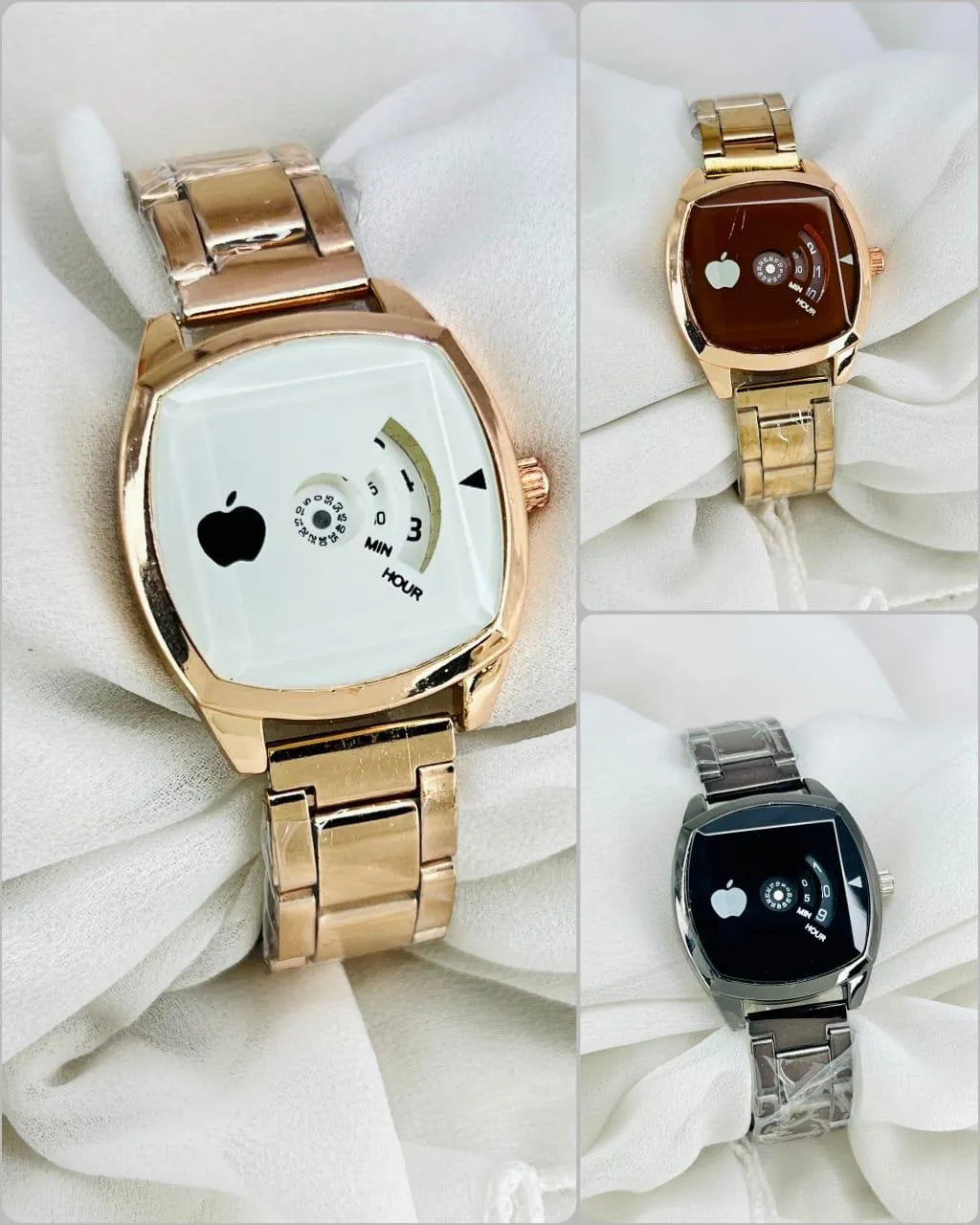 Rose Gold Square Watch for Women with Chain Strap