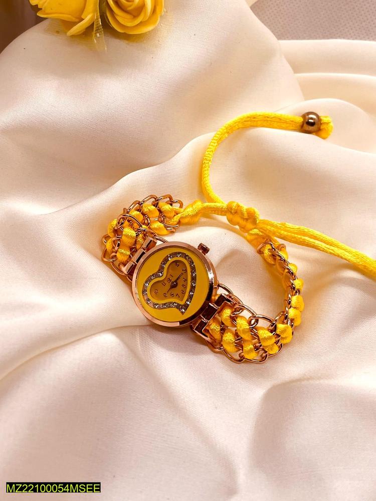 Stylish Heart Watch for Pakistani Girls with Sparkling Accents