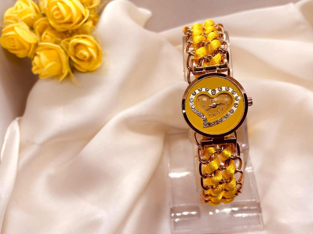 Stylish Heart Watch for Pakistani Girls with Sparkling Accents