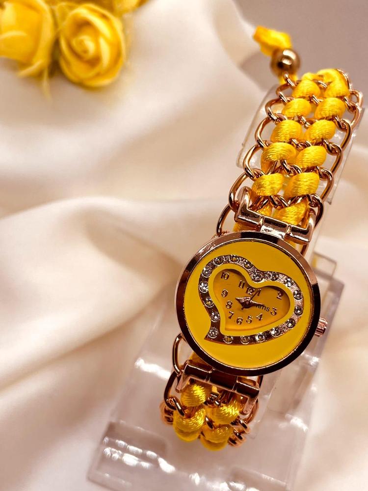 Stylish Heart Watch for Pakistani Girls with Sparkling Accents