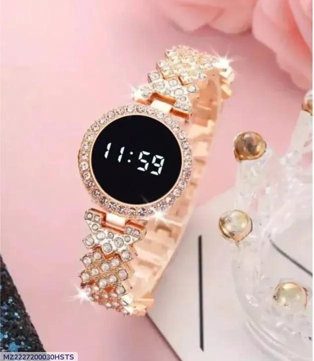 Luxury Digital Watch with Crystal Accents for Women