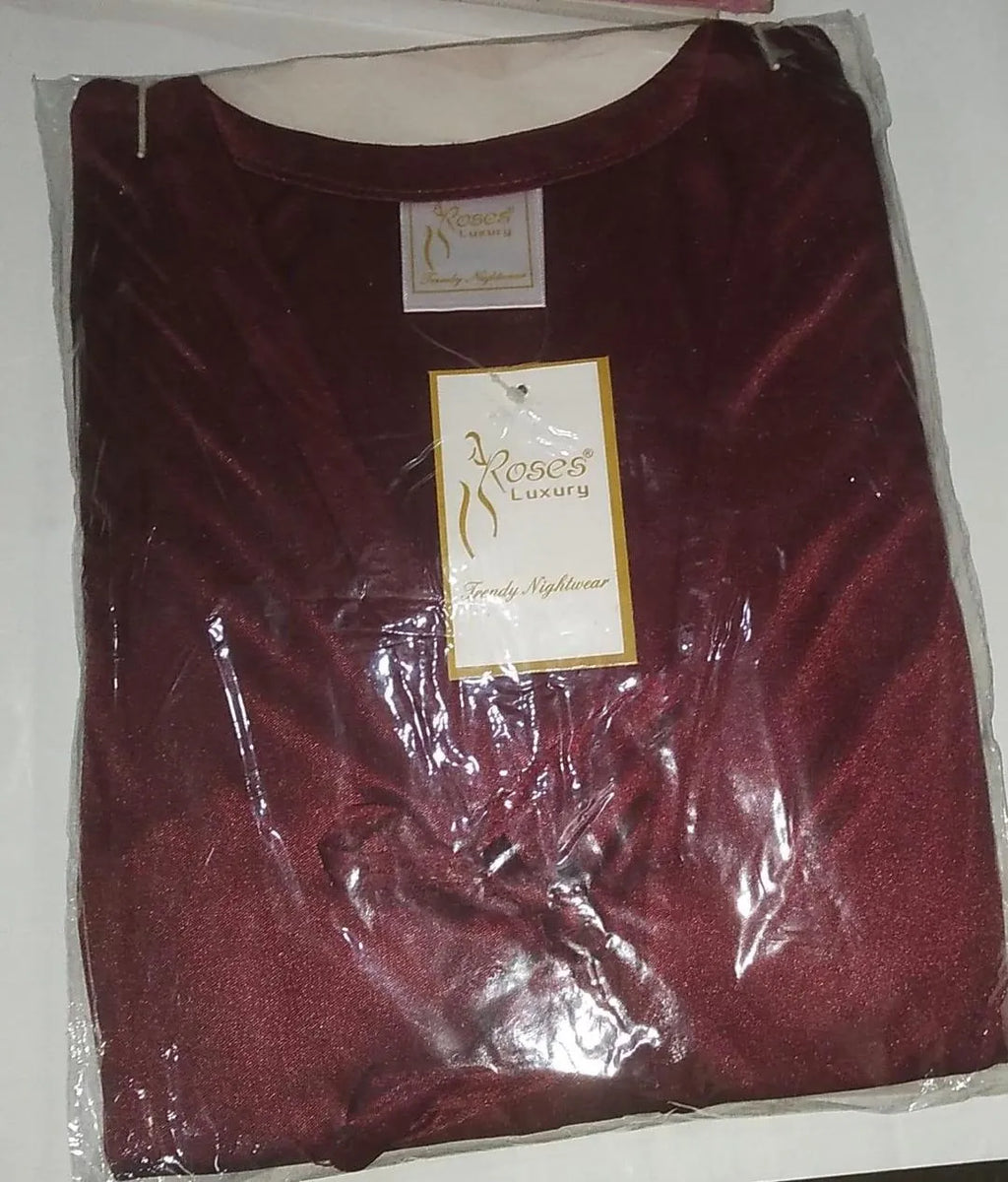 Red Velvet Lace Nightgown for Women