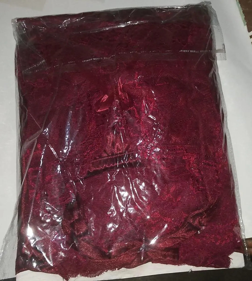 Red Silk Pajama Set for Women Medium