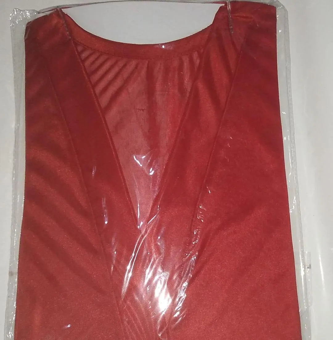 Red Silk 3-Piece Nightwear Set V-Neck