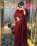 Moonlight Fabric Long Kaftan for Women with Bakkal & Attached Crepe Inner – Free Size Modest Maxi Kaftan Dress (54/55 Inches)
